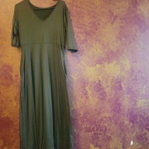 Elegant Olive Green Dress